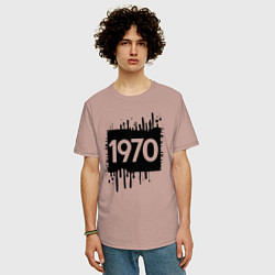Футболка оверсайз мужская Чёрная краска 1970, цвет: пыльно-розовый — фото 2
