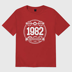 Футболка оверсайз мужская Механический ритм 1982, цвет: красный