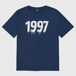 Футболка оверсайз мужская 1997 год в стиле гранж, цвет: тёмно-синий
