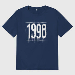 Футболка оверсайз мужская Белой краской 1998, цвет: тёмно-синий