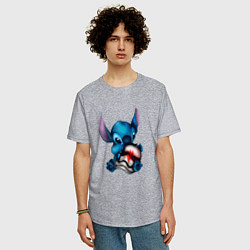 Футболка оверсайз мужская Стич вырос, цвет: меланж — фото 2