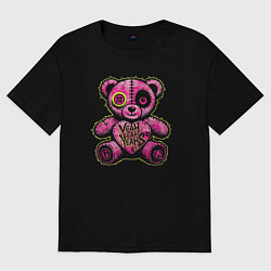 Футболка оверсайз мужская Pink bear, цвет: черный
