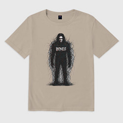 Футболка оверсайз мужская Bones horror style, цвет: миндальный