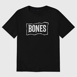 Футболка оверсайз мужская Bones лого, цвет: черный