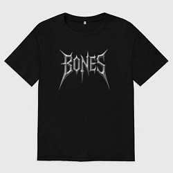Футболка оверсайз мужская Bones металлическое лого, цвет: черный