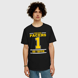 Футболка оверсайз мужская Pacers - Obi Toppin, цвет: черный — фото 2