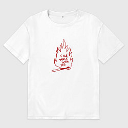 Футболка оверсайз мужская Fire Walk With Me, цвет: белый