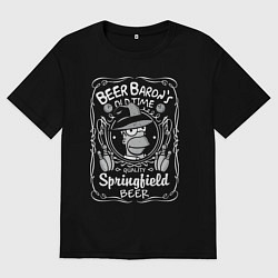 Футболка оверсайз мужская Homer beer baron, цвет: черный