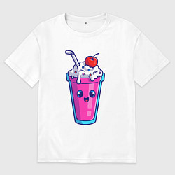 Футболка оверсайз мужская Весёлый коктейль, цвет: белый