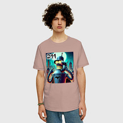 Футболка оверсайз мужская Бендермен оператор службы спасения, цвет: пыльно-розовый — фото 2