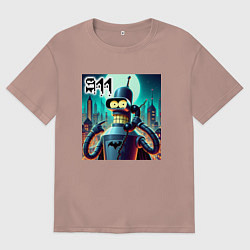 Футболка оверсайз мужская Бендермен оператор службы спасения, цвет: пыльно-розовый