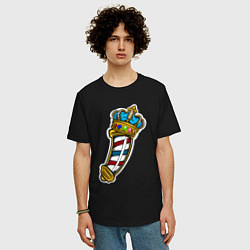 Футболка оверсайз мужская Король стрижки - парикмахеру, цвет: черный — фото 2