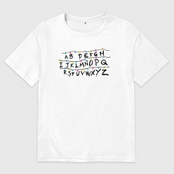 Футболка оверсайз мужская Очень странные дела гирлянда, цвет: белый