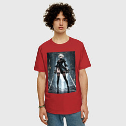 Футболка оверсайз мужская 2B исследует заброшенные улицы, цвет: красный — фото 2