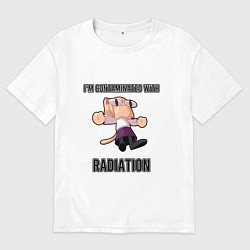 Футболка оверсайз мужская Neco Arc - I contaminated with Radiation - English, цвет: белый