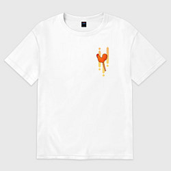 Футболка оверсайз мужская Русская девушка, цвет: белый