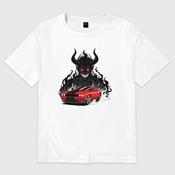 Футболка оверсайз мужская Dodge - Demon SRT, цвет: белый