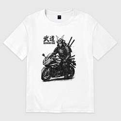 Футболка оверсайз мужская Bushido ride, цвет: белый