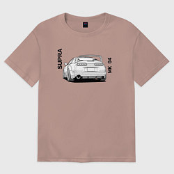 Футболка оверсайз мужская Toyota Supra - MK4, цвет: пыльно-розовый