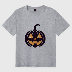 Футболка оверсайз мужская Тыква Джек фонарь Хэллоуин, цвет: меланж