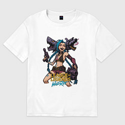 Футболка оверсайз мужская Джинкс League of Legends, цвет: белый