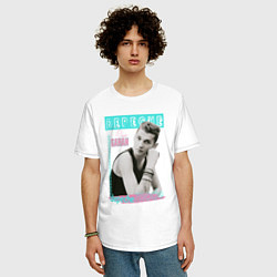 Футболка оверсайз мужская Depeche Mode Dave Gahan - 80s style, цвет: белый — фото 2