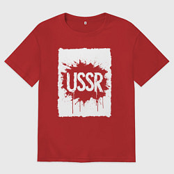 Футболка оверсайз мужская СССР в стиле граффити, цвет: красный