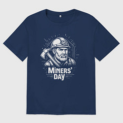 Футболка оверсайз мужская День шахтера, цвет: тёмно-синий