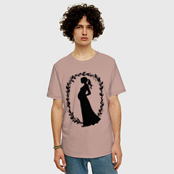 Футболка оверсайз мужская Беременная грация, цвет: пыльно-розовый — фото 2
