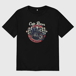 Футболка оверсайз мужская Cafe racer garage, цвет: черный