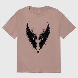 Футболка оверсайз мужская Крылья взгляда, цвет: пыльно-розовый