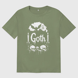 Футболка оверсайз мужская Готский орнамент, цвет: авокадо