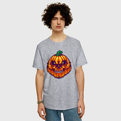 Футболка оверсайз мужская Ghost pumpkin, цвет: меланж — фото 2