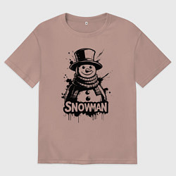Футболка оверсайз мужская Стильный снеговик, цвет: пыльно-розовый