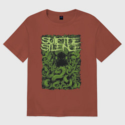 Футболка оверсайз мужская Suicide Silence, цвет: кирпичный