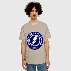 Футболка оверсайз мужская HC Tampa Bay Lightning, цвет: миндальный — фото 2