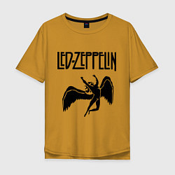 Футболка оверсайз мужская Led Zeppelin, цвет: горчичный