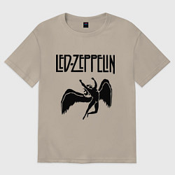 Футболка оверсайз мужская Led Zeppelin, цвет: миндальный