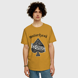 Футболка оверсайз мужская Motorhead: Ace of spades, цвет: горчичный — фото 2