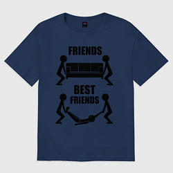 Футболка оверсайз мужская Best friends, цвет: тёмно-синий