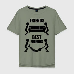 Футболка оверсайз мужская Best friends, цвет: авокадо