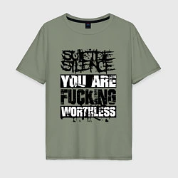 Футболка оверсайз мужская Suicide Silence: You are Fucking, цвет: авокадо