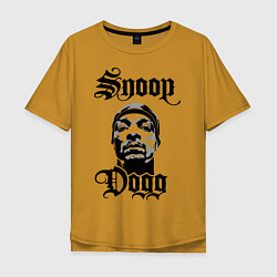 Футболка оверсайз мужская Snoop Dogg Face, цвет: горчичный