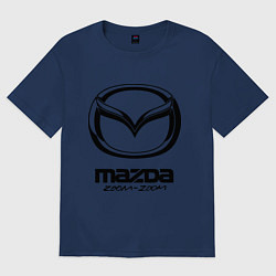 Футболка оверсайз мужская Mazda Zoom-Zoom, цвет: тёмно-синий