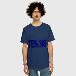 Футболка оверсайз мужская Tennis, цвет: тёмно-синий — фото 2