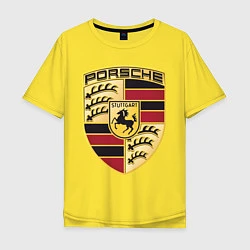 Футболка оверсайз мужская Porsche, цвет: желтый