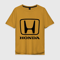Футболка оверсайз мужская Honda logo, цвет: горчичный