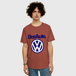 Футболка оверсайз мужская Volkswagen Das Auto, цвет: кирпичный — фото 2
