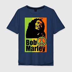 Футболка оверсайз мужская Bob Marley: Jamaica, цвет: тёмно-синий