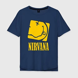 Футболка оверсайз мужская Nirvana Cube, цвет: тёмно-синий